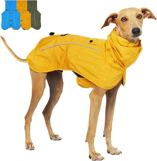 Tuff Pupper Waterproof Dog Raincoat | Full-Body Windproof Rain Jacket for Dogs | Reflective Strips | Breathable Mesh Lining | Adjustable Fit | Leash Port | Small Medium Large XL XXL Dogs (Yellow, XXS)