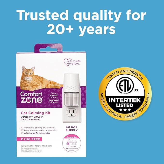 Comfort Zone Savings Kit; 2 Multicat Diffusers & 2 Refills; Cat Calming Pheromone; Reduce Stress, Aggression, Fighting, Urine Marking, Scratching