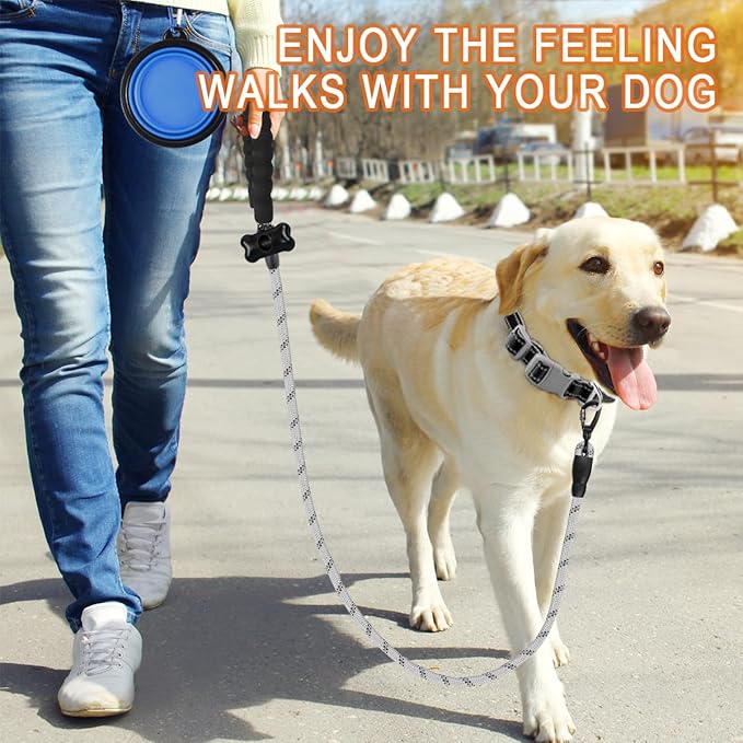 BARKBAY Dog Leashes for Large Dogs Heavy Duty Dog Leash 4/5/6 FT with Comfortable Padded Handle and Highly Reflective Threads for Medium Large Dogs Walking Training Running (5FT-1/2'',Gray)