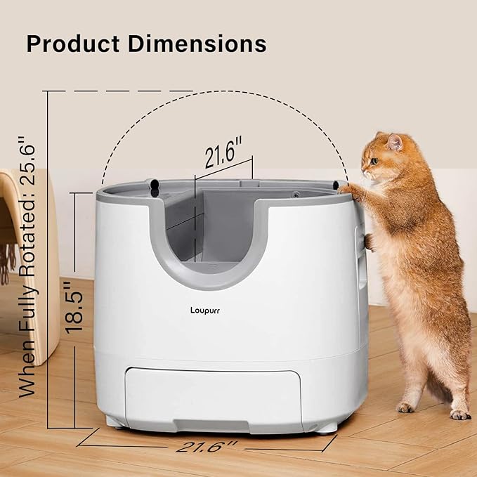 L1 Open-Top Automatic Cat Litter Box Self-Cleaning, Easy Maintenance with Multi Safety Sensors, Large Capacity, Includes Trash Bags (2026 Upgraded Model)
