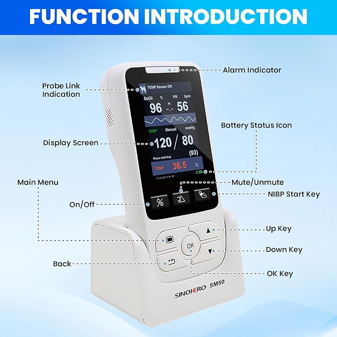 Veterinary Monitor for Pet(Include Dogs and Cats),SpO2/TEMP/NIBP/PR Spot Check or Continuous Monitoring for Animal As Veterinary Clinic Equipment