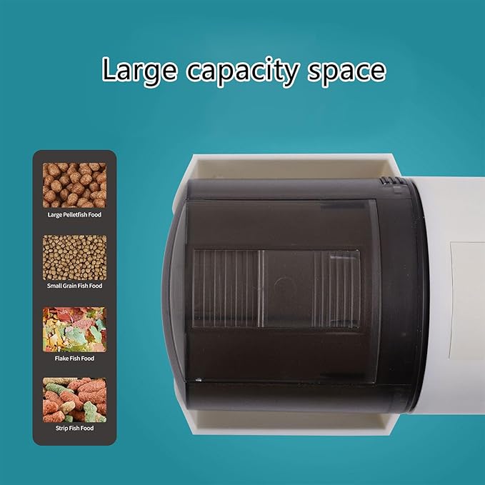 Large Capacity Automatic Feeders New Generations Feeding Dispenser Device for Fish Tanks Large Volumes Aquariums Auto Feeders