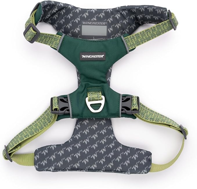 Winchester Pet No-Pull Adjustable Soft Padded Dog Vest Harness with Reflective Stitching, Smoke Pine, Medium
