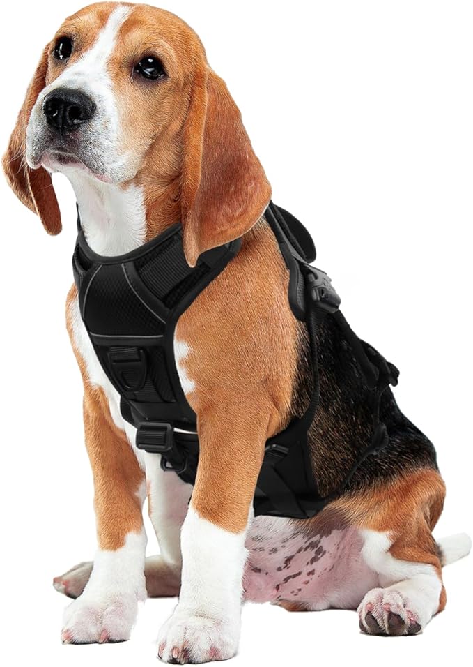 AUROTH Escape Proof Dog Harness - Soft Padded Reflective Adjustable Vest with Lift Handle - Medium Size