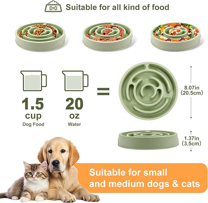 Slow Feeder Dog Bowls,Puzzle Dog Bowl with Anti-Slip, Slow Feeder & Non-Slip Design, Boredom and Anxiety Reducer, Suitable for All Breed Dogs and Cat