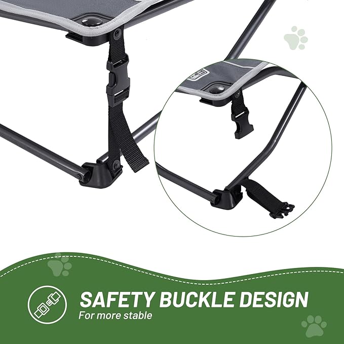 TIMBER RIDGE Outdoor Dog Bed, Cooling Elevated Pet Bed Portable Raised Dog Bed with Breathable Mesh, Dog Bed Foldable Dog Cot for Indoor & Outside, Grey