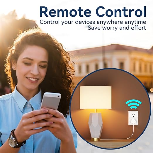 2 Pack Smart Plugs, WiFi Outlets Compatible with Alexa&Google Assistant,15A/1800W Max, Smart Socket with Timer and Group Control, No Hub Required, Simple Setup, for Home(2.4G WiFi Only)