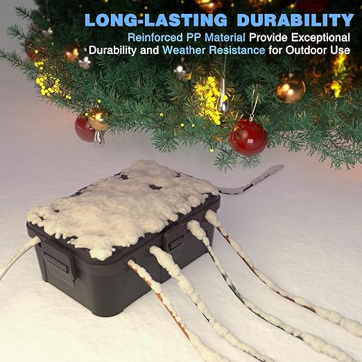 Flemoon Large Outdoor Electrical Box (12.5 x 8.5 x 5 inch), IP54 Waterproof Extension Cord Cover Weatherproof, Protect Outlet, Plug, Socket, Timer, Power Strip, Holiday Light Decoration, Black