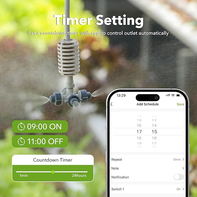 Outdoor Smart WiFi Plug, HBN Heavy Duty Wi-Fi Timer with One Grounded Outlet, Wireless Remote Control by App Compatible with Alexa and Google Home Assistant 2.4 GHz Network only, ETL Listed (2 Pack)