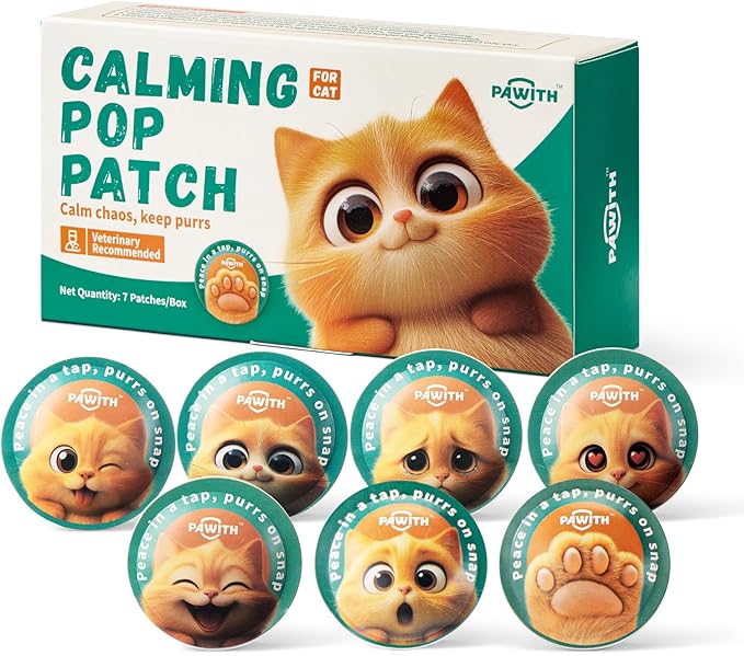 Cat Calming Diffuser – for Travel, Car & Home Use, Pheromone Diffuser for Cats & Kittens to Reduce Anxiety and Stress, No Electricity Needed, Long-Lasting Calming Support (Pop Patch, 1 Pack)