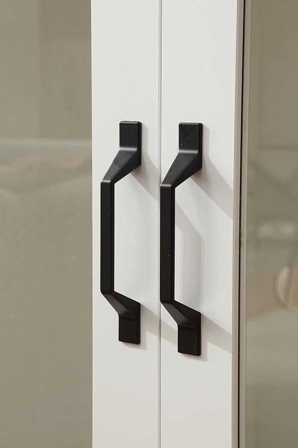 Cat Litter Enclosure with Cat-Observant Glass Doors,Litter Box Cabinet with Cozy LED for Cats,Reversible and Optional Entry(Left or Right),Power Outlet for More Choice, (White)