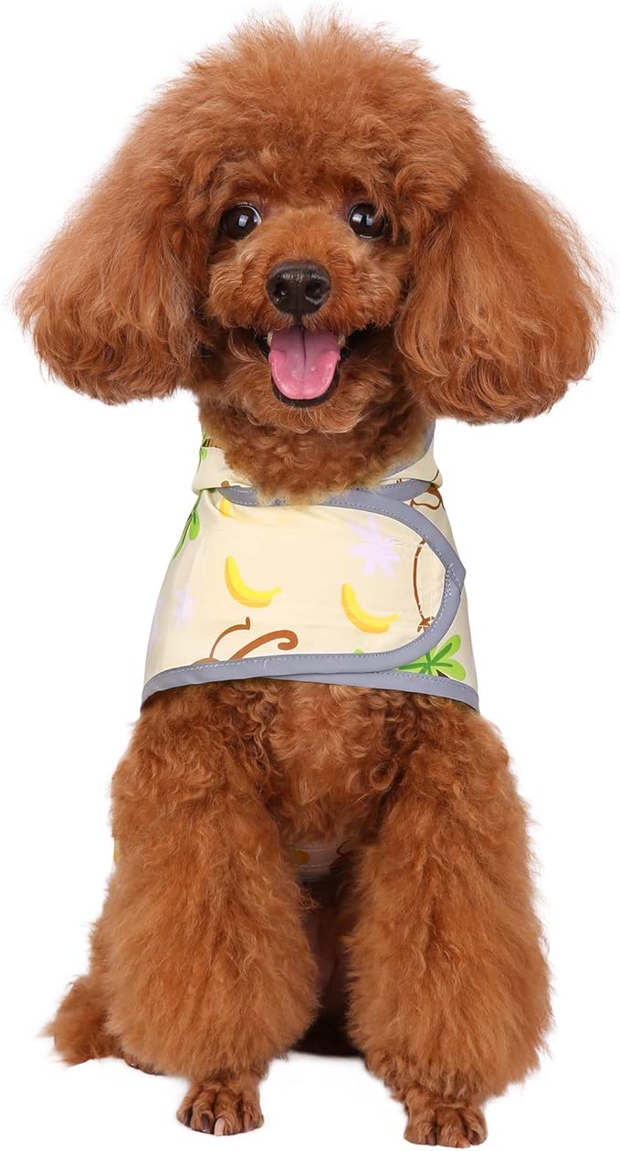 Dog Raincoats for Medium Dogs Waterproof Hooded Rain Jacket with Reflective Strips Leash Hole & Poncho Adjustable Fit (Monkey,M)