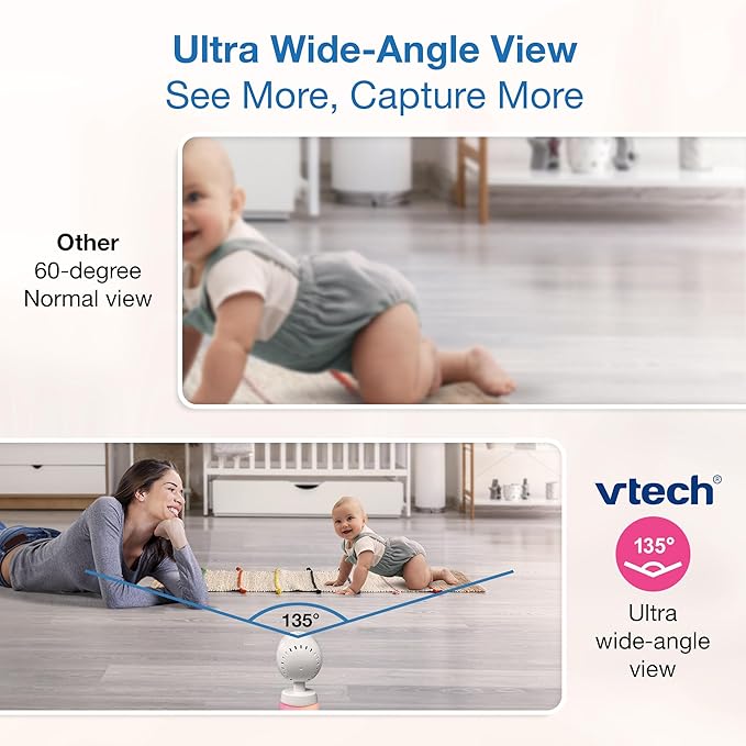 VTech 2-Cameras Smart WiFi Baby Monitor with 1080p FHD Video, Free App with Motion Video, Sound/Motion Detection and Notifications, 7" IPS Display with Split-Screen, Pan-Tilt-Zoom: Smart HQ Max Twin