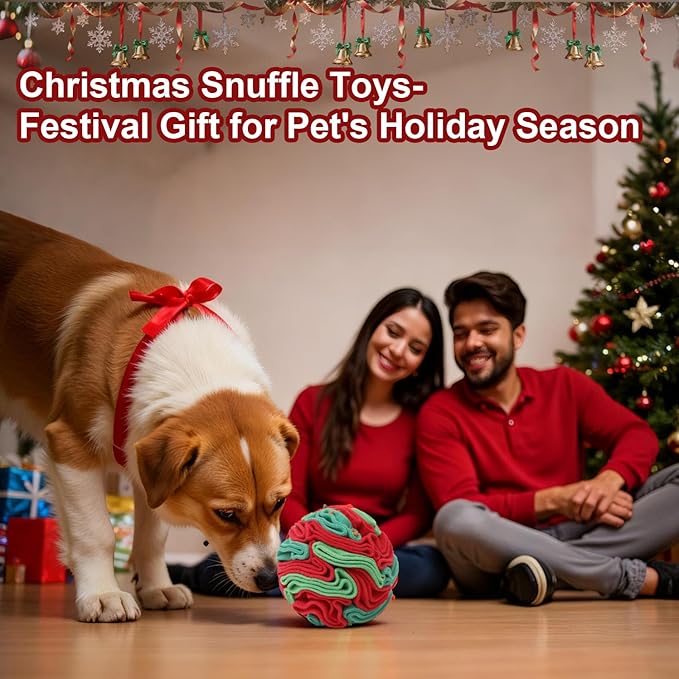 Snuffle Ball for Dogs - Interactive Dogs Toys to Keep Them Busy, Dog Puzzle Toy, Christmas Dog Toys Gifts for Small, Medium Pet Daily Companionship, Training Reward Gift