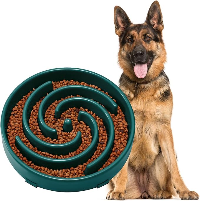 JASGOOD Slow Feeder Dogs Bowl for Large Medium Dogs,Anti-Gulping Pet Slower Food Feeding Bowls Stop Bloat,Preventing Choking