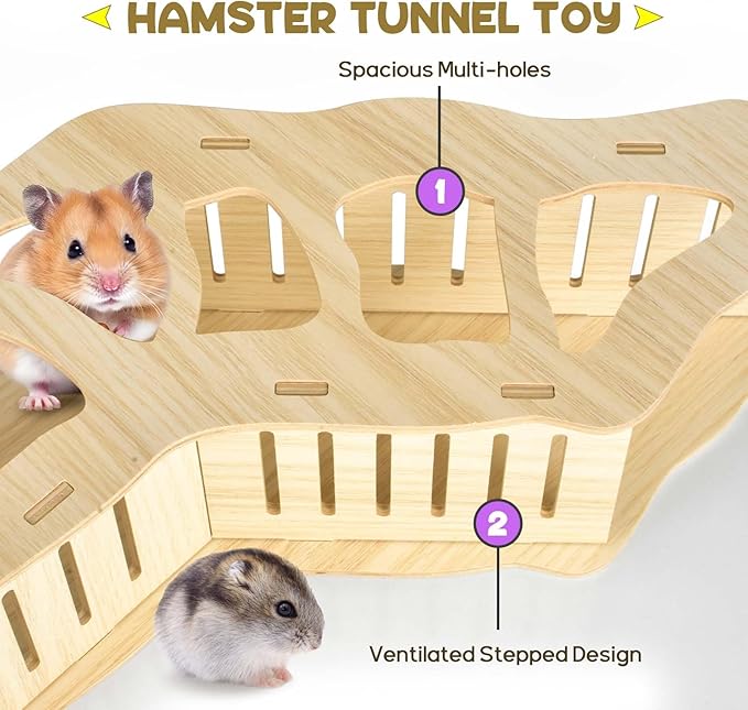 Hamster Hideout Climbing Ladder and Tunnel for Burying in Bedding or Connecting with Accessories