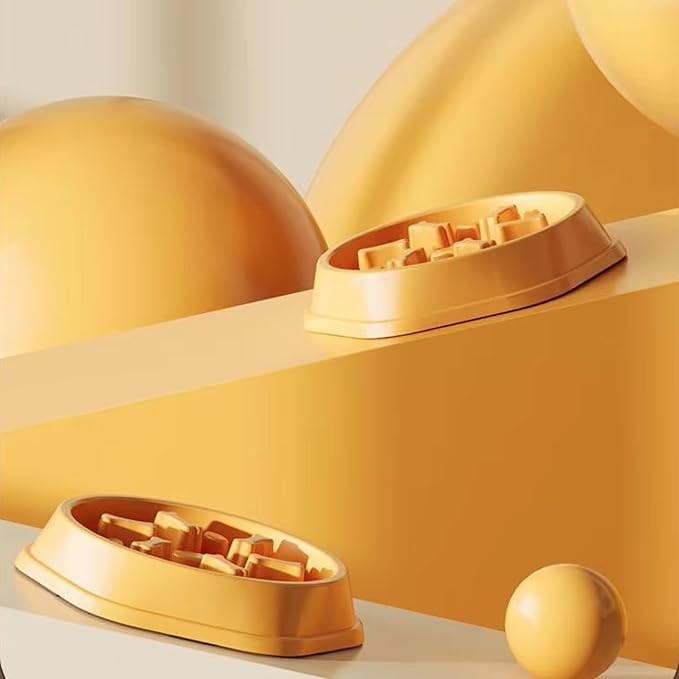 Dog Slow Feeder Bowl for Small & Medium Dogs – Anti-Choking, Non-Slip Plastic Slow Eating Dog & Cat Bowls – Puppy Bowl, Cat Food Bowl, Pet Feeder, 8.86in – Helps Prevent Bloating & Choking (Green)