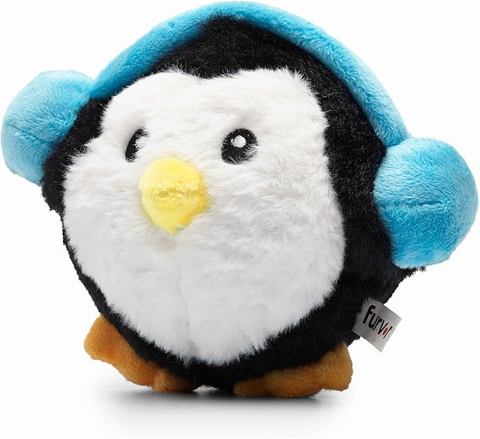 Flourish Pets 2 in 1 Christmas Multi-Layer Chew Toy for Active Dogs | Non-Toxic BPA Free Double Stitched Soft Fabric and Long-Lasting Dog Plush Toys (Penguin 3.5")