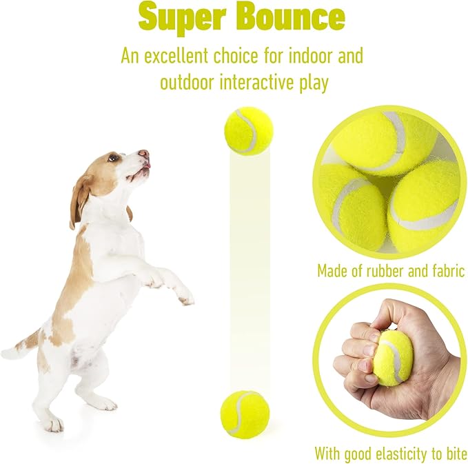 PetPrime 6PCS 2" Tennis Balls, Suitable for Mini Dog Automatic Ball Launcher Interactive Dog Fetch Toy Pet Ball Thrower Throwing Game Launcher