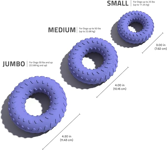 Playology Dog Toys | Dual Layer Ring Durable Chew Toy for Aggressive Chewers | Small Blueberry Scented Toy - Easy to Clean and Made from Non Toxic Materials