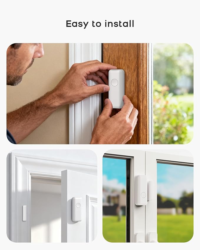 WiFi Door Alarm System, Wireless Alarm System 13 Piece Kit with Phone APP Alert Siren Door Window Sensor Motion Sensor Compatible with Alexa No Contract Ideal for Home, Garage, Apartment