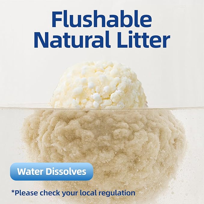 OPET Tapioca Cat Litter, Natural Corn & Cassava Sustainable Ingredients, Quick and Strong Clumping, Flushable, Superior Odor Control, 99.9% Dust Free Kitty Litter 16LB