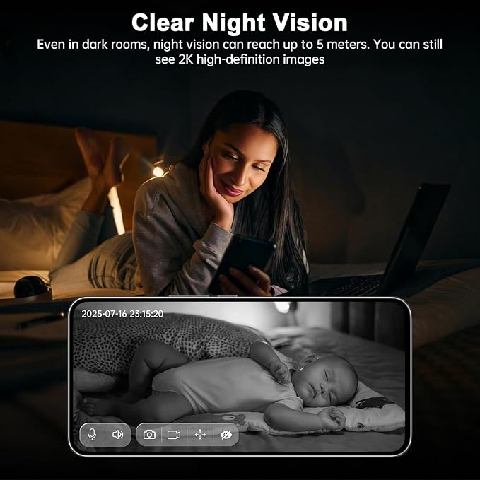 2K Security Camera Indoor - 5G&2.4G WiFi Cameras for Home Security, Pet/Dog/Baby Monitor with Phone APP 360Pan/Tilt, One-Tap Call 911, Al Motion Tracking, 24/7 Recording, Night Version
