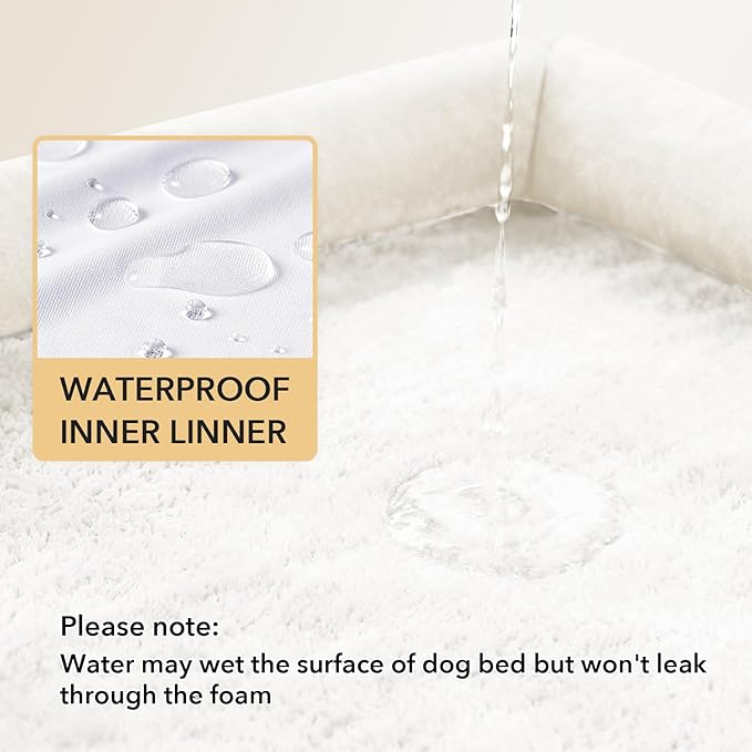Orthopedic XXL Dog Beds, Waterproof Egg Crate Foam Big Pet Bed for All Breed Sized Dogs 53x42Inch, Washable Extra Large Dog Couch Bed with Removable Cover and Non-Slip Bottom, Beige