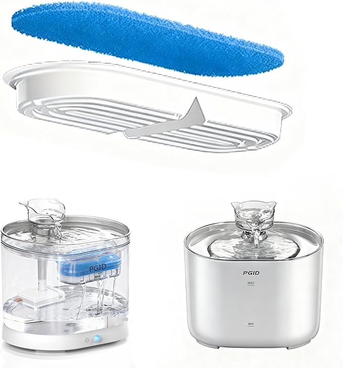 Filter Replacement for FT888 Pet Water Fountains, 8 Filters Included, 4-Stage Filtration – Filters Pet Hair & Impurities, Improves Water Quality, Easy to Install, Protects Cat’s Drinking Health