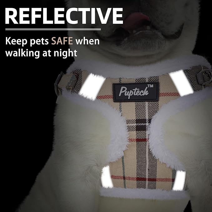 PUPTECK Dog Harness and Leash Set Small Sized, Step in No Pull Adjustable Puppy Cat Harness Reflective Pet Vest