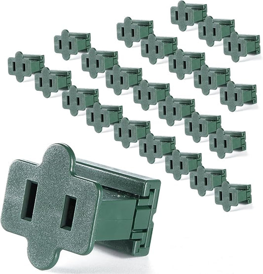 Female Vampire Plug - 25PCS SPT-2 Green Electric Plugs for Christmas Light Strings & Lamps and DIY Projects