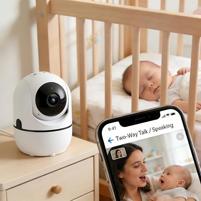 AI Indoor Security Camera, 2K Home Camera with Emergency Alerts, Motion Detection, Two-Way Audio, Night Vision – Perfect for Pets, Kids, Seniors & Living Alone