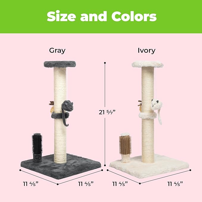 Best Pet Supplies Catify Cat Scratcher, Fun Interactive Scratchers, Posts, Poles, Claw Safe, Furniture Saver Indoor Play Support Natural Cat Behaviors Heavy Duty - Beige