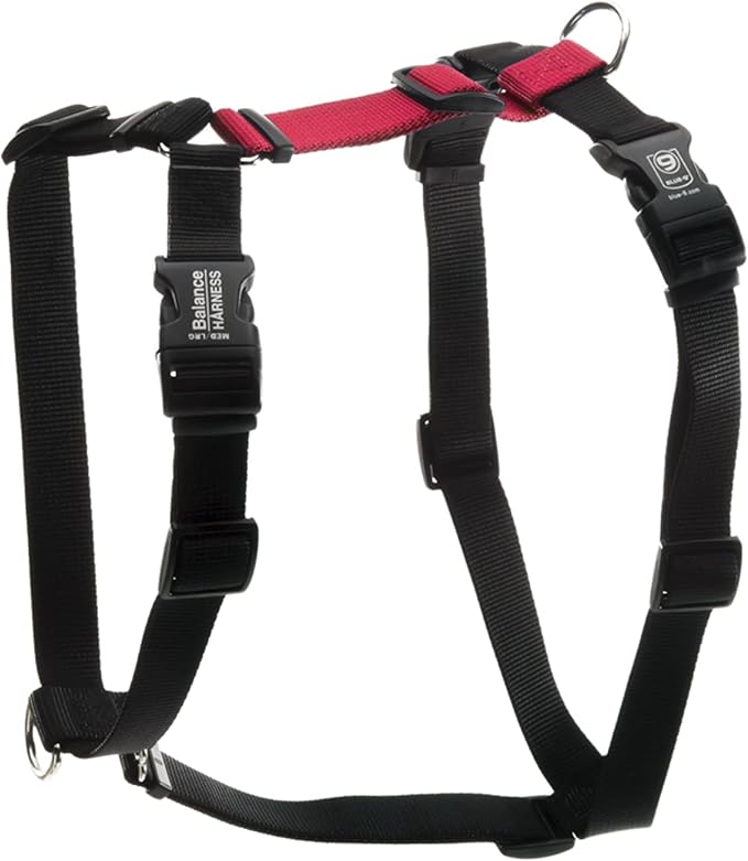 Blue-9 Buckle-Neck Balance Harness, Fully Customizable Fit No-Pull Harness, Ideal for Dog Training and Obedience, Made in The USA, Red, X-Small