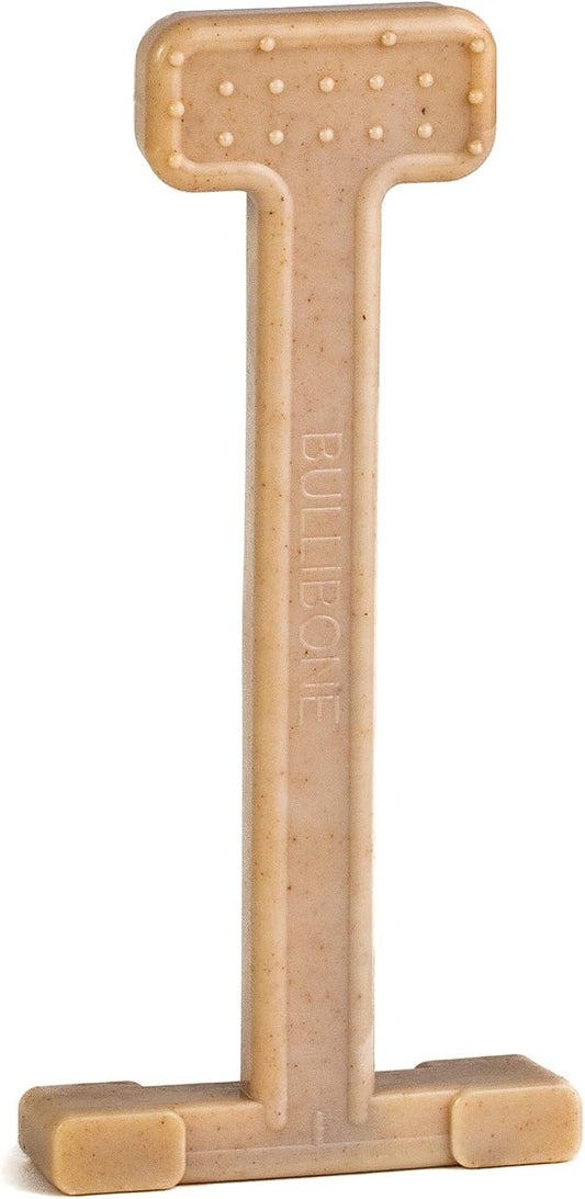 Bullibone Nylon Dog Chew Toy for Aggressive Chewers - Dental Hygiene Bone with Beef Flavor, Durable Tough Chew Toys for Large Dogs, Indestructible Dog Bone - Single