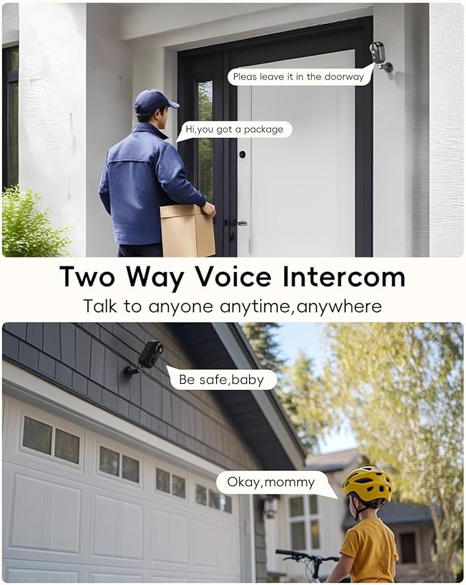 ZUMIMALL Security Cameras Wireless Outdoor, 4 Packs, 2K Cameras for Home Security, Outdoor/Indoor Camera Battery Powered, 2.4G WiFi, Magnetic Mount,3MP Color Night Vision/Siren/PIR/AI/Cloud/Alexa