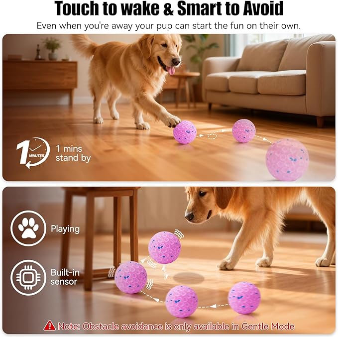 Smart Interactive Dog Toys for Aggressive Chewers, Self-Moving Chew Proof Dog Ball with Automatic Vibrating, IP54 Waterproof & E-TPU Material - Boredom & Training for Medium/Large Dogs