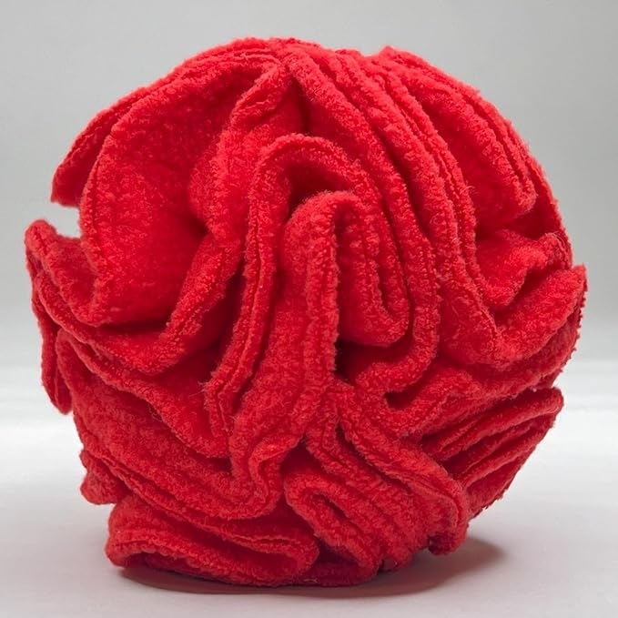 Glory To Dog Puppy and Small Breed Snuffle Interactive Foraging Dog Puzzle Ball Toy Red with Crinkle