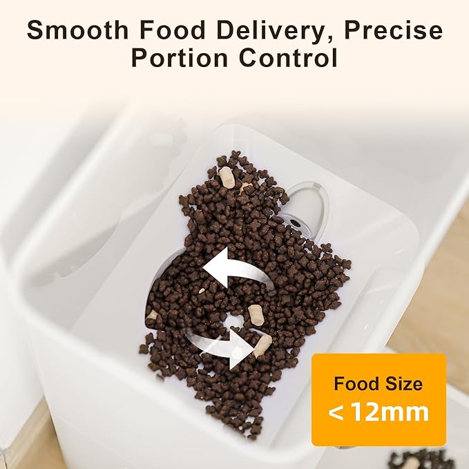 Automatic Cat Feeder with Camera, 1080P HD Night Vision 5G WiFi Smart Pet Feeder for Cats & Dogs – App Control, Timed Feeding, Portion Control, Two-Way Audio, Dual Power Supply