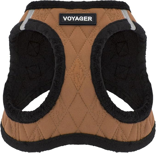 Best Pet Supplies - All Weather Mesh/Plush, Reflective, No Pull Harness for Small, Medium Dogs, Cats - Secure with Hook & Loop Fastener, Buckle, Double D-Rings - Beige Plush, XS