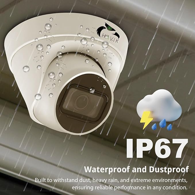 HAVIK 4MP Dome IP Security Camera POE Eyeball CCTV Camera | IR IP POE Dome Camera for Home and Business Surveillance