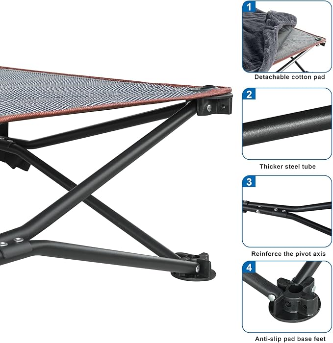 unp Elevated Cooling Dog Bed for Large Dogs - Foldable Dog Cot with Washable Plush Cover - 36 x 36 x 10-inch Breathable Mesh Camping Pet Bed with Outdoor Carrying Bag (Grey, L)