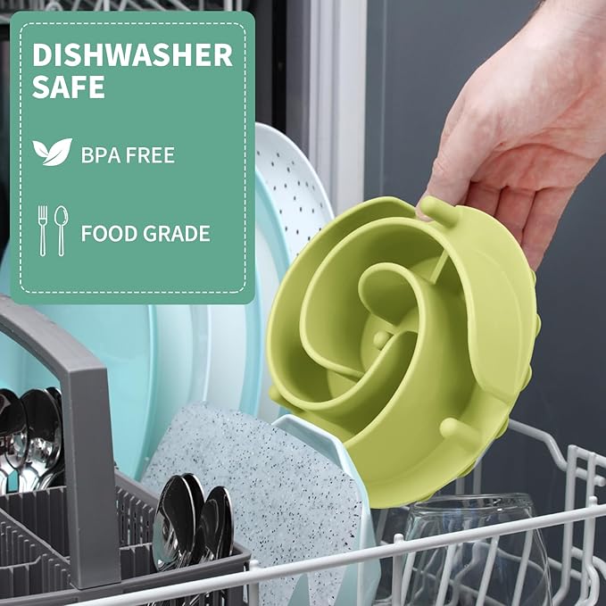 Slow Feeder Dog Bowls Insert, Animire Soft Silicone Slow Eating Dog Food Bowl for Small, Medium and Large Dogs, Compatible with Regular and Elevated Bowls