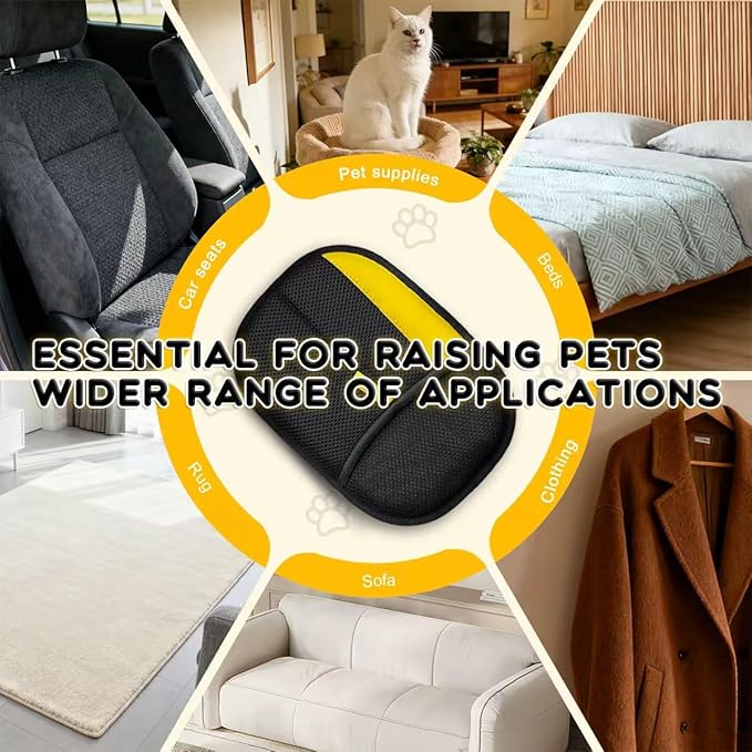 Electrostatic Pet Hair Removal Gloves: Quick Wiping - Reusable & Washable for Sofa Clothing Pet Beds Effortless Cats & Dogs Hair Remover for Busy Pet Owners (1pcs-Black)