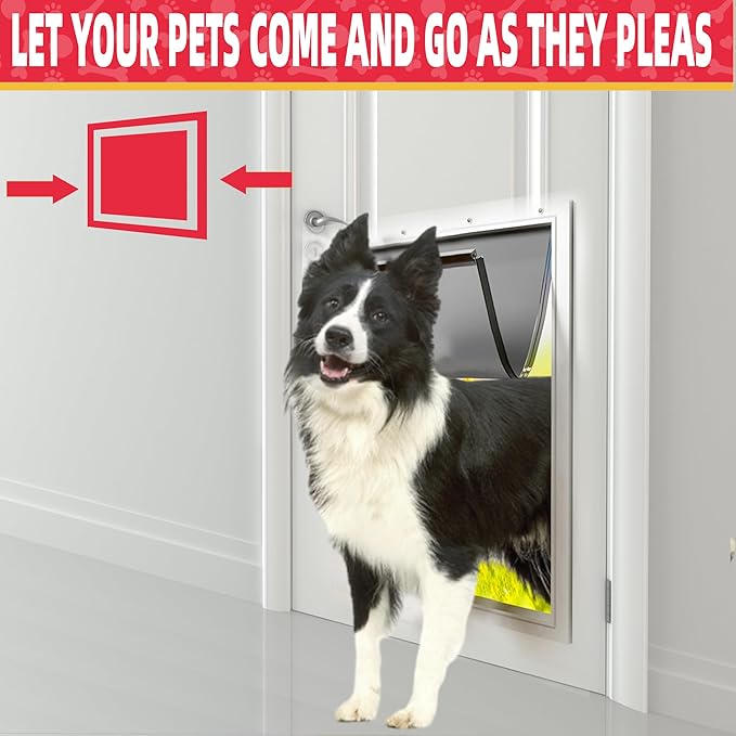 2PACK Extra Large Dog Door Replacement Flap with Screws,Doggie Door Replacement Flaps Compatible with PetSafe Freedom Doggie Doors PAC11-11040, 13 1/8" X 24 7/8", Flexible, Weather Resistant