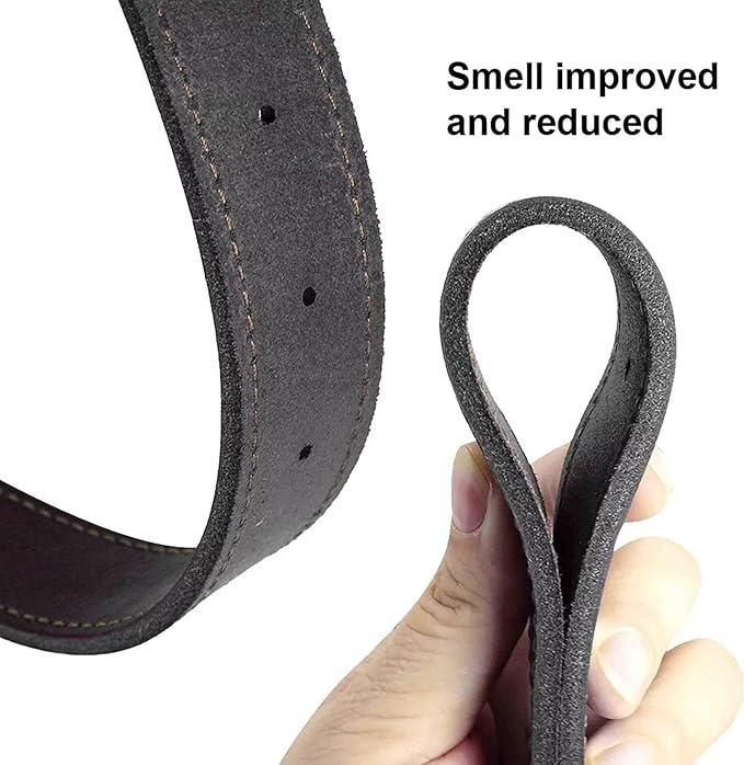 Didog Genuine Leather Dog Collars with Engraved Nameplate, Personalized Soft Leather Dog Collar with Custom ID Tag, Brown/Green/Red for Medium Large Dogs (XL,Black)