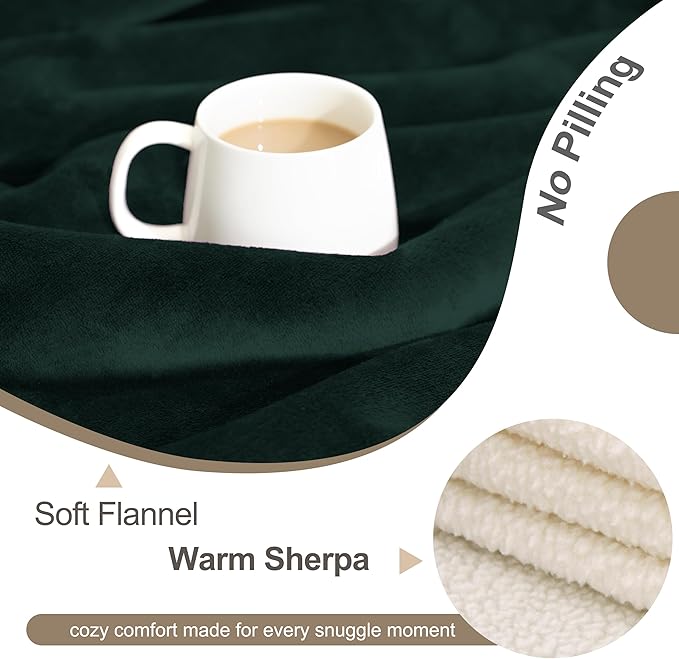 gogobunny Waterproof Bed Blanket, Reversible Sherpa Fleece Throw Blanket for Dog Puppy Cat, Furniture Cover Protects Bed Couch Sofa from Liquid Pee and Pet Fur (Forest Green, 30x30 inches)