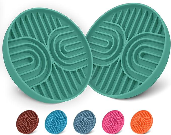 Slow Feeder Dog Bowls, Dishwasher Safe, Non-Slip Base, BPA-Free Slow Eating Dog Bowl (Sage, 2-Pack)