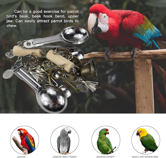 Bird Hanging Chew Toys: Macaws, African Greys, Cockatoos, Amazon Parrots & Lovebirds