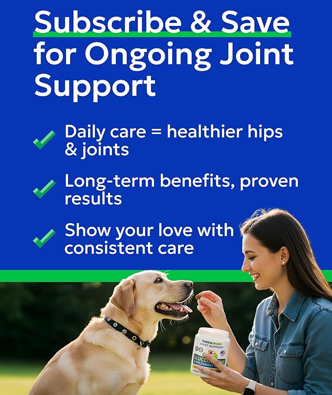BARK&SPARK Glucosamine Chondroitin Dog Hip & Joint Supplement - Joint Pain Relief - Hip & Joint Chews - Joint Support Large Small Breed - Senior Doggie Vitamin Pill Joint Health (120 Treats - Bacon)